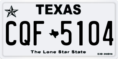 TX license plate CQF5104