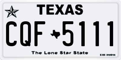 TX license plate CQF5111