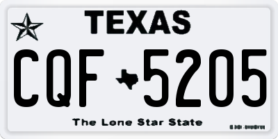 TX license plate CQF5205
