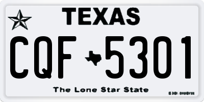 TX license plate CQF5301
