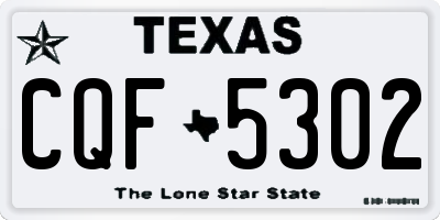 TX license plate CQF5302
