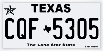 TX license plate CQF5305