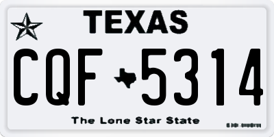TX license plate CQF5314