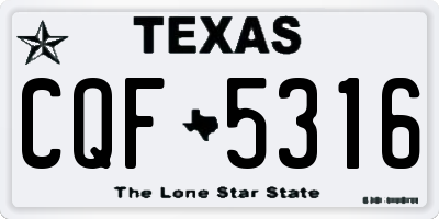 TX license plate CQF5316
