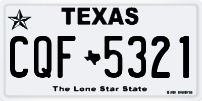 TX license plate CQF5321