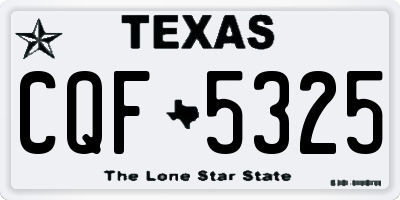 TX license plate CQF5325