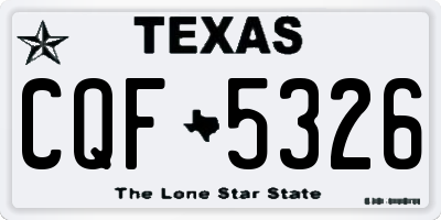 TX license plate CQF5326