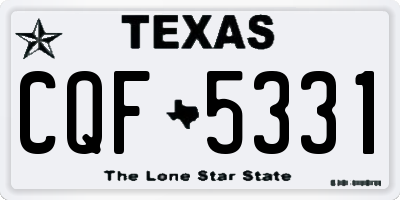 TX license plate CQF5331