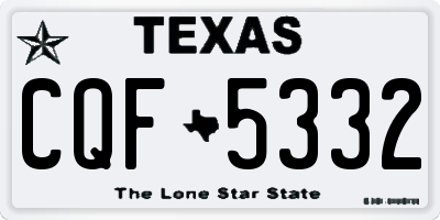 TX license plate CQF5332