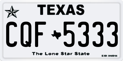 TX license plate CQF5333