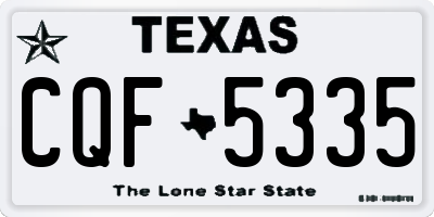 TX license plate CQF5335