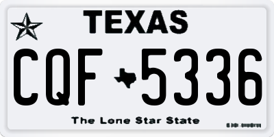 TX license plate CQF5336