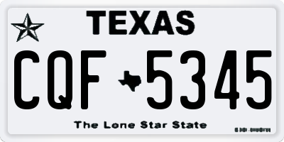 TX license plate CQF5345