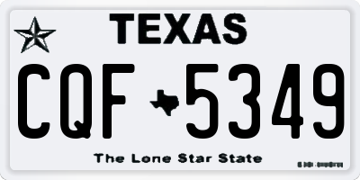 TX license plate CQF5349