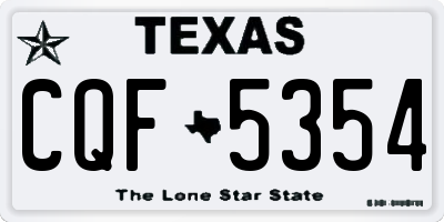 TX license plate CQF5354