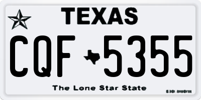 TX license plate CQF5355