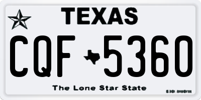 TX license plate CQF5360