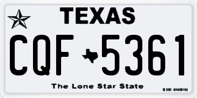 TX license plate CQF5361