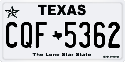 TX license plate CQF5362