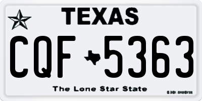 TX license plate CQF5363