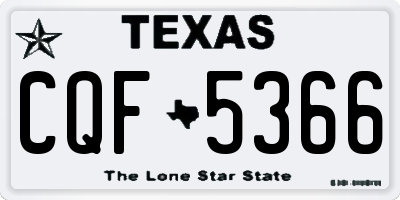 TX license plate CQF5366