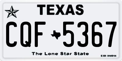 TX license plate CQF5367