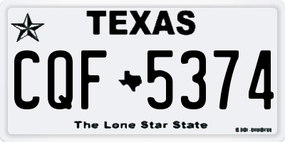 TX license plate CQF5374