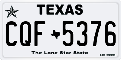 TX license plate CQF5376