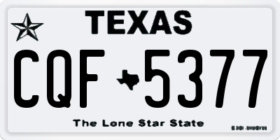 TX license plate CQF5377
