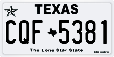 TX license plate CQF5381