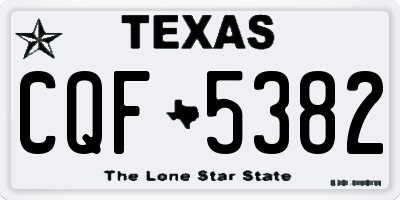 TX license plate CQF5382