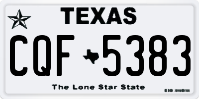 TX license plate CQF5383