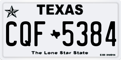 TX license plate CQF5384