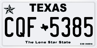 TX license plate CQF5385