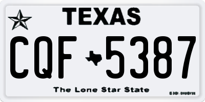 TX license plate CQF5387