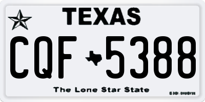 TX license plate CQF5388