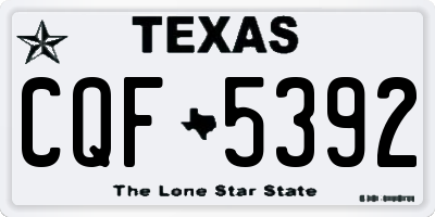 TX license plate CQF5392