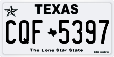 TX license plate CQF5397