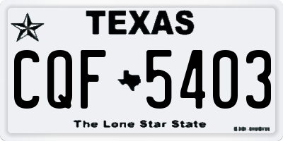 TX license plate CQF5403