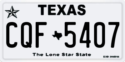 TX license plate CQF5407