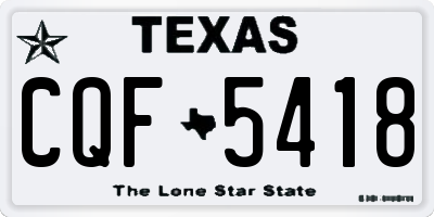 TX license plate CQF5418