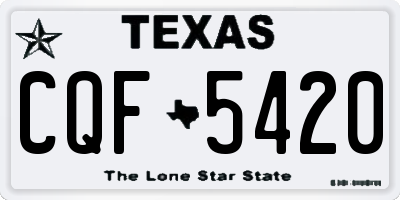 TX license plate CQF5420