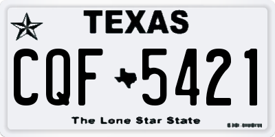 TX license plate CQF5421