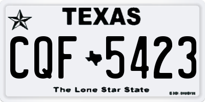 TX license plate CQF5423