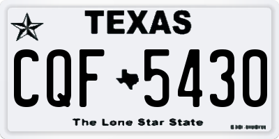 TX license plate CQF5430