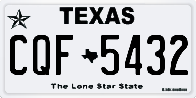 TX license plate CQF5432