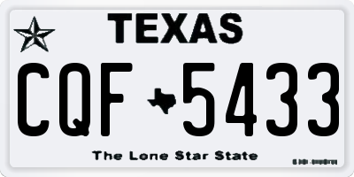 TX license plate CQF5433