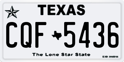 TX license plate CQF5436