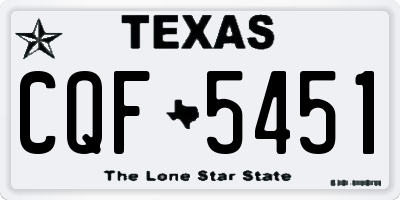 TX license plate CQF5451