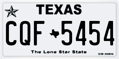 TX license plate CQF5454